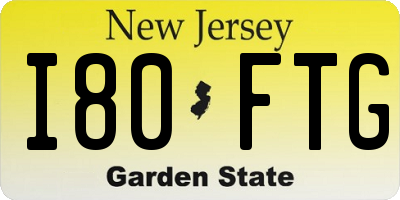 NJ license plate I80FTG