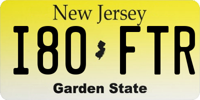 NJ license plate I80FTR