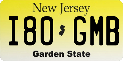 NJ license plate I80GMB