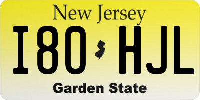 NJ license plate I80HJL