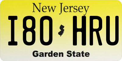 NJ license plate I80HRU