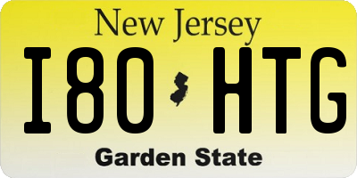NJ license plate I80HTG