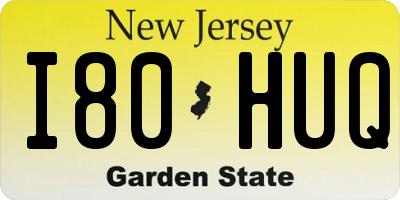 NJ license plate I80HUQ