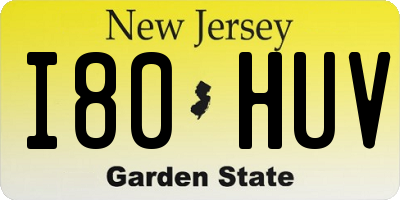 NJ license plate I80HUV