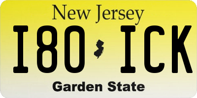 NJ license plate I80ICK