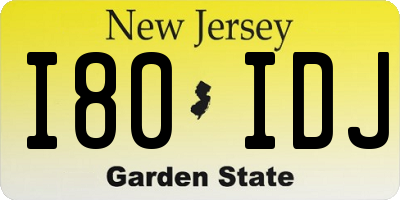 NJ license plate I80IDJ
