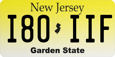 NJ license plate I80IIF