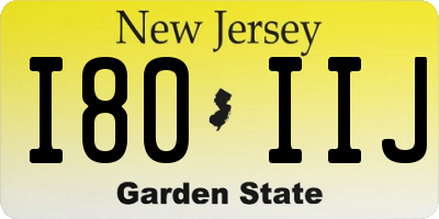 NJ license plate I80IIJ