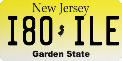 NJ license plate I80ILE