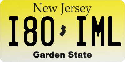 NJ license plate I80IML