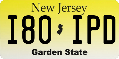 NJ license plate I80IPD