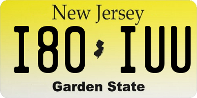 NJ license plate I80IUU