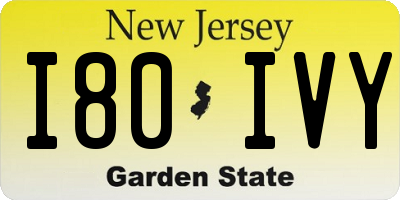 NJ license plate I80IVY