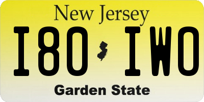 NJ license plate I80IWO