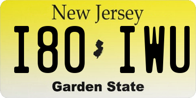 NJ license plate I80IWU