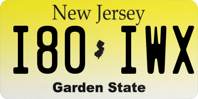NJ license plate I80IWX
