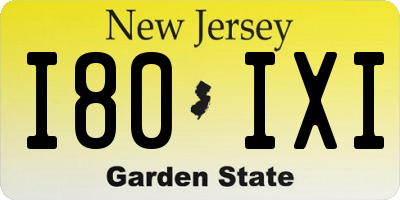 NJ license plate I80IXI