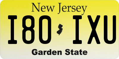 NJ license plate I80IXU