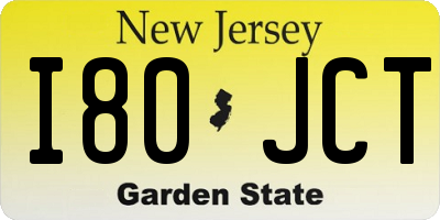 NJ license plate I80JCT