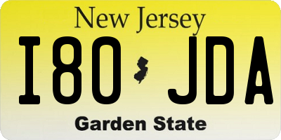 NJ license plate I80JDA