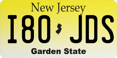 NJ license plate I80JDS