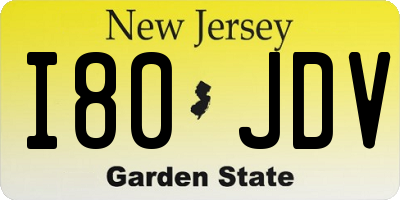 NJ license plate I80JDV