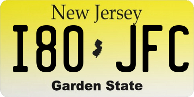 NJ license plate I80JFC