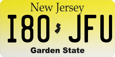 NJ license plate I80JFU