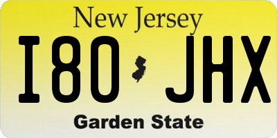 NJ license plate I80JHX