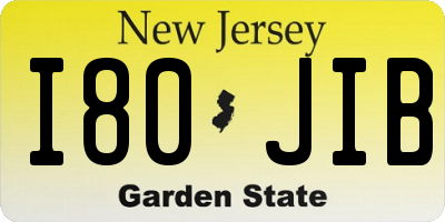 NJ license plate I80JIB