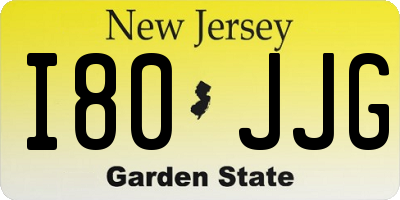 NJ license plate I80JJG