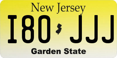 NJ license plate I80JJJ