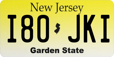 NJ license plate I80JKI