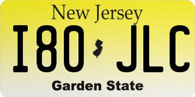 NJ license plate I80JLC