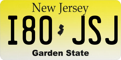 NJ license plate I80JSJ