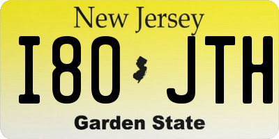 NJ license plate I80JTH