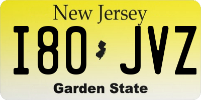 NJ license plate I80JVZ