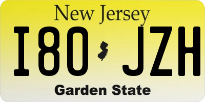 NJ license plate I80JZH