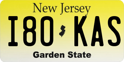 NJ license plate I80KAS