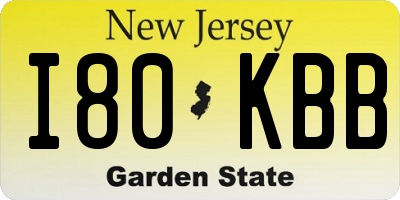 NJ license plate I80KBB