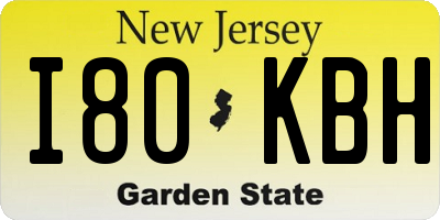 NJ license plate I80KBH