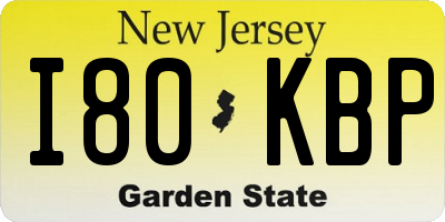 NJ license plate I80KBP