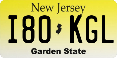 NJ license plate I80KGL