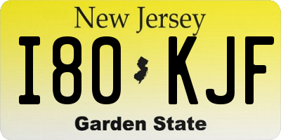 NJ license plate I80KJF