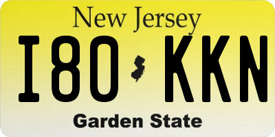 NJ license plate I80KKN