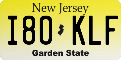NJ license plate I80KLF