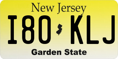 NJ license plate I80KLJ