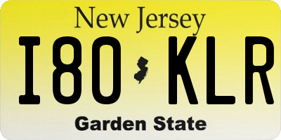 NJ license plate I80KLR