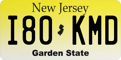 NJ license plate I80KMD