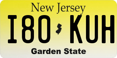 NJ license plate I80KUH
